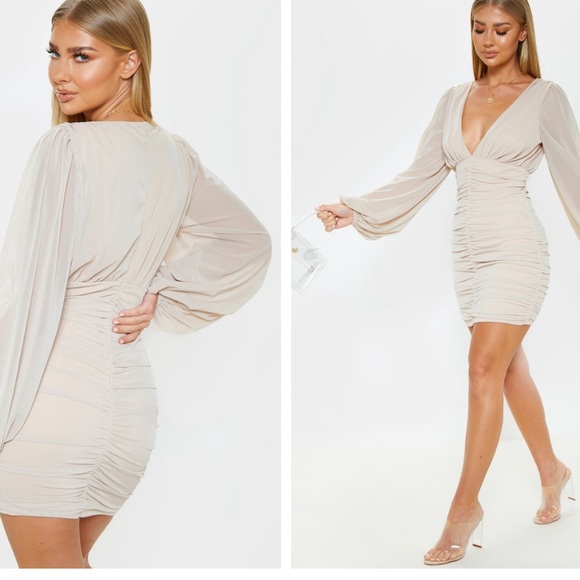 black mesh dress bodycon Insatiable Long Sleeve Mesh Mini Dress Black